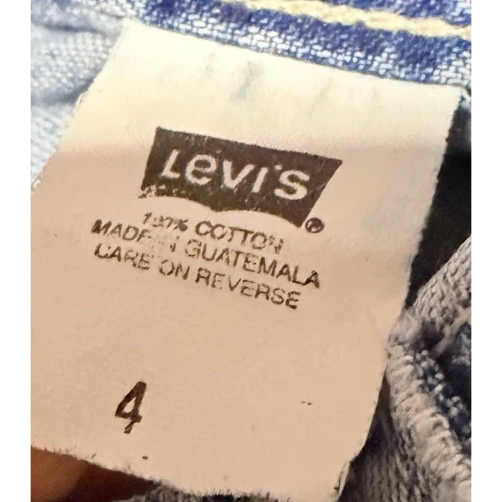Vintage‎ Levi's Toddler Denim Carpenter Shorts Size 4 Light Wash USA Style
